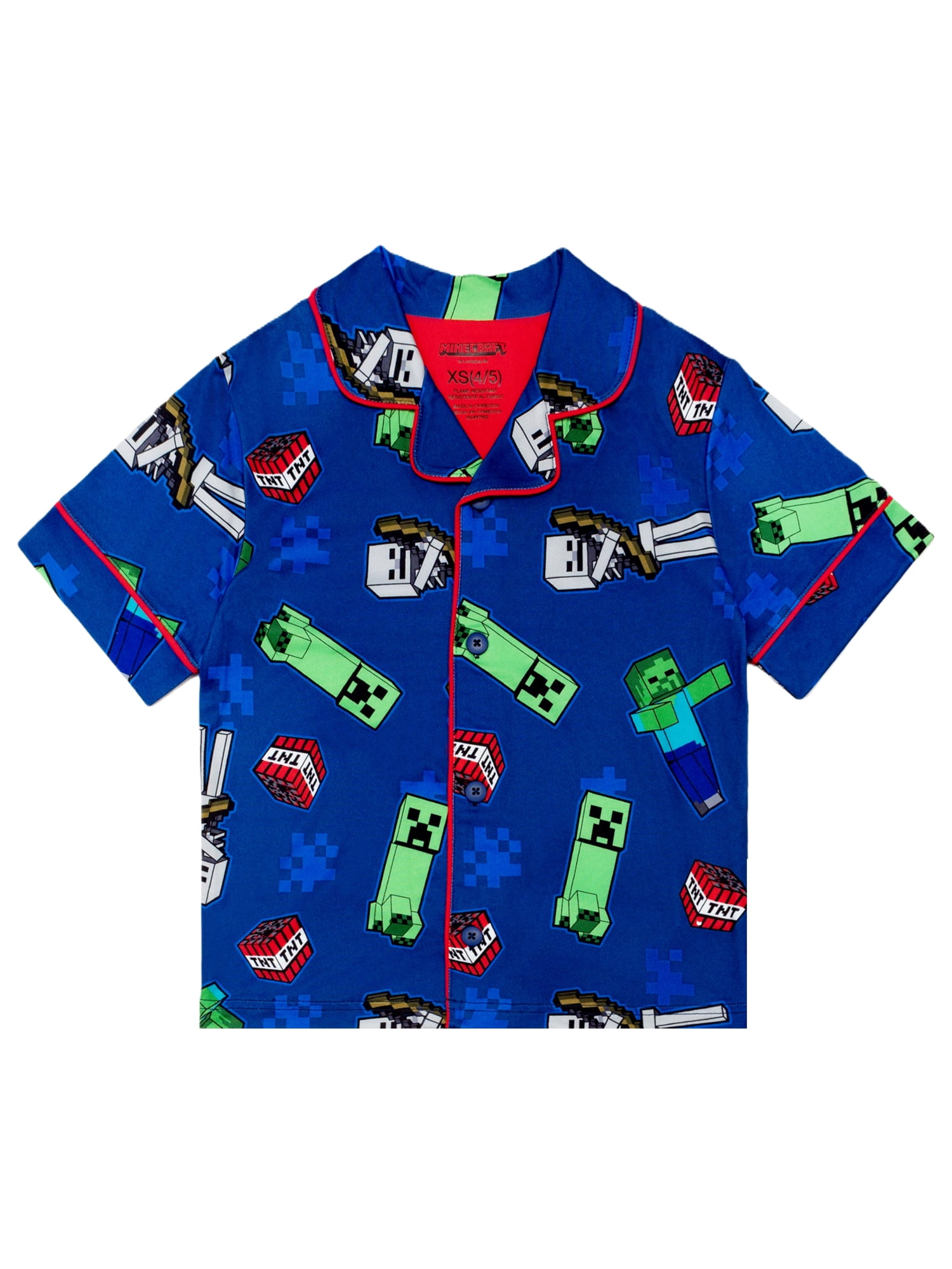 Minecraft Boys 2-Piece Coat and Short Pajama Set, Sizes 4-12