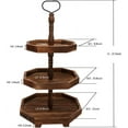 thumbnail image 4 of 3-Tier Rustic Black Wooden Serving Tray | Farmhouse Cupcake Stand & Kitchen Organizer | 27"x15" Tall Tiered Tray for Dining Table, Fall Decor, Country Home Decor, 4 of 15