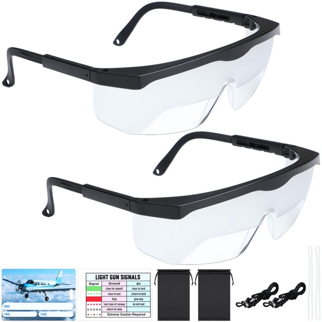 Gafas de Seguridad Para Entrenamiento de Vuelo Saysurey - Juego de 2 Transparentes