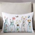 thumbnail image 3 of Pastoral Floral Throw Pillow Cover 16 x 24 Inch Decorative Pillow Cover Colorful Flowers Butterflies Garden Lumbar Pillowcase Seasonal Rectangle Cushion Case for Couch Sofa Bed Living Room, 3 of 7