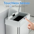 thumbnail image 3 of Arlopu 13.2 Gallon Automatic Trash Can Kitchen Stainless Steel Touchless Motion Sensor Garbage Can, 3 of 9