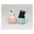 thumbnail image 4 of Ceramic Valentine Teacup Cat Salt and Pepper Shakers, Cat Lovers' Gift, Galentine's Day Gift, Valentine's Day Decor, 4 of 4