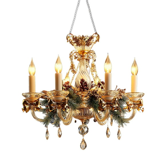 Clearance! Acrylic Christmas Ceiling Candle Flower Painting Window Decoration Pendant Wall Decoration Creative Pendant Home Decoration Pendant