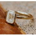 thumbnail image 2 of vylahjewellery Bezel 1.5 Ct Emerald Cut Moissanite - Decorative Engagement Ring - Plated Yellow Gold Ring - Vintage Diamond Ring, 2 of 6