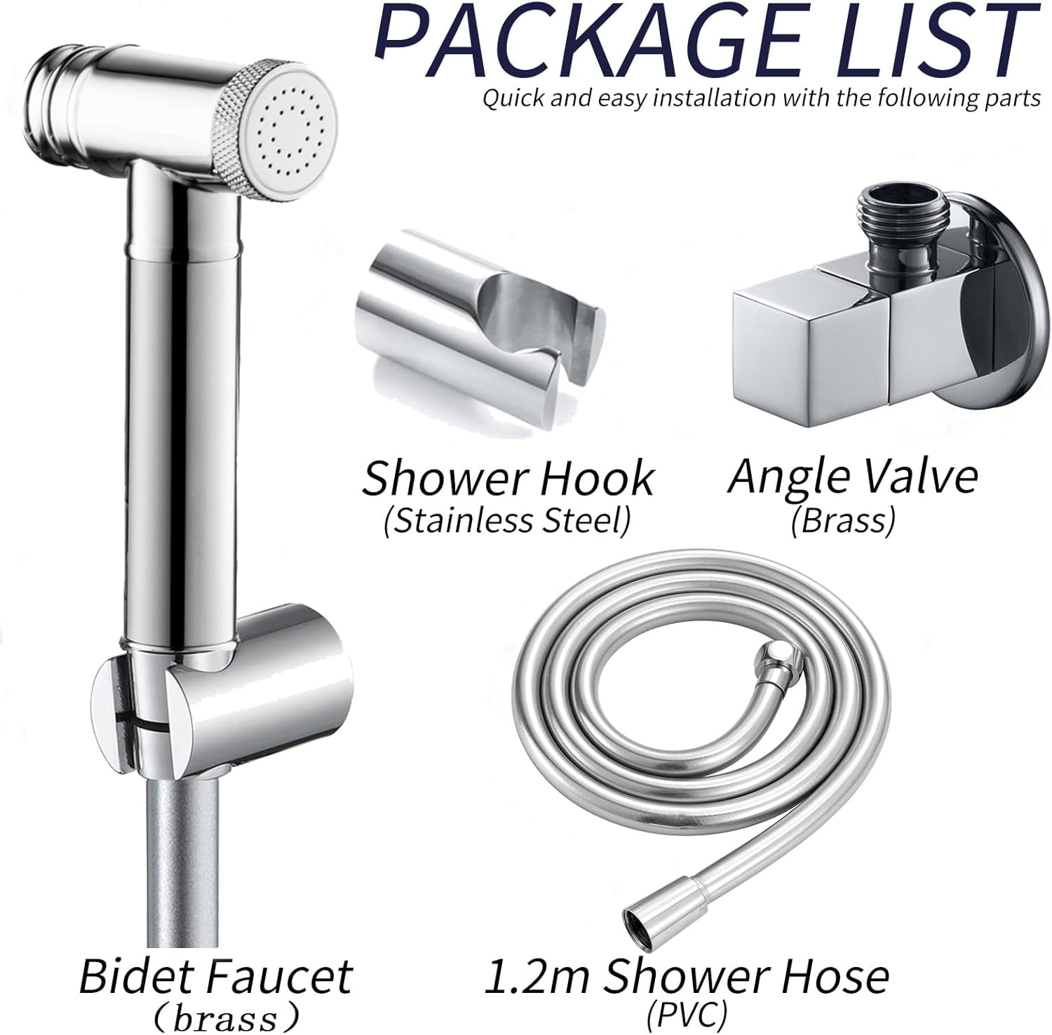 Handheld Bidet Sprayer for Toilet, Brass Cloth Diaper Sprayer, Attachment Bathroom Accessories for Feminine Hygiene, Cloth Diaper and Pet Wash,Black