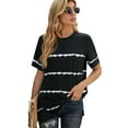 thumbnail image 4 of Summer striped short-sleeved top women's pullover loose shirt, 4 of 4