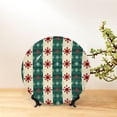 thumbnail image 6 of Honeii Christmas Snowflakes Plaid Print Elegant Bone China Decorative Plate, Porcelain Plate,Art Crafts,Ceramic Ornaments for Home Office Wall Decor-8in, 6 of 6