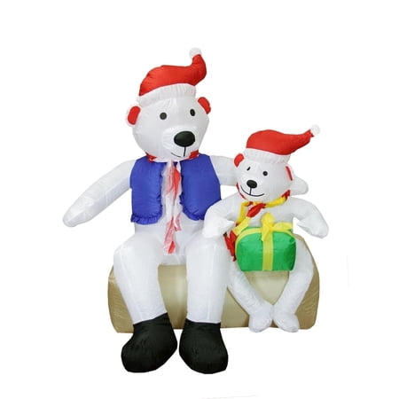 Northlight Inflatable Polar Bear Family Christmas Yard Inflatable, 48"