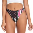 thumbnail image 1 of Balery Ribbon Breast Cancer Awareness Tangas de Algodón para Mujer con Estampado – Ropa Interior Sexy, Transpirable, G-string-4X-Large, 1 of 6