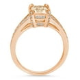 thumbnail image 2 of 2.45 ct Emerald Cut Natural Morganite Solitaire with Simulated Diamond Accents 14K Rose Gold Womens Engagement Ring, 2 of 6