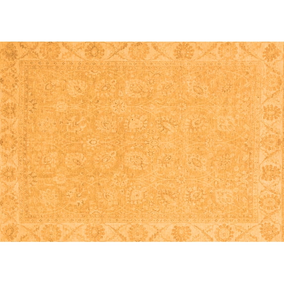 Ahgly Company Indoor Rectangle Abstract Orange Modern Area Rugs, 2' x 4'