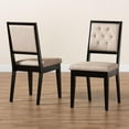 thumbnail image 5 of Baxton Studio Sand Fabric Upholstered and Dark Brown Finished Wood 2-Piece Dining Chair Set, 5 of 19