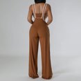 thumbnail image 3 of GSPCLAM Women's Fashion Overalls Wide-Leg Jumpsuits with Pockets for Taking a Walk Fall Baggy Soft Trousers Brown M, 3 of 4