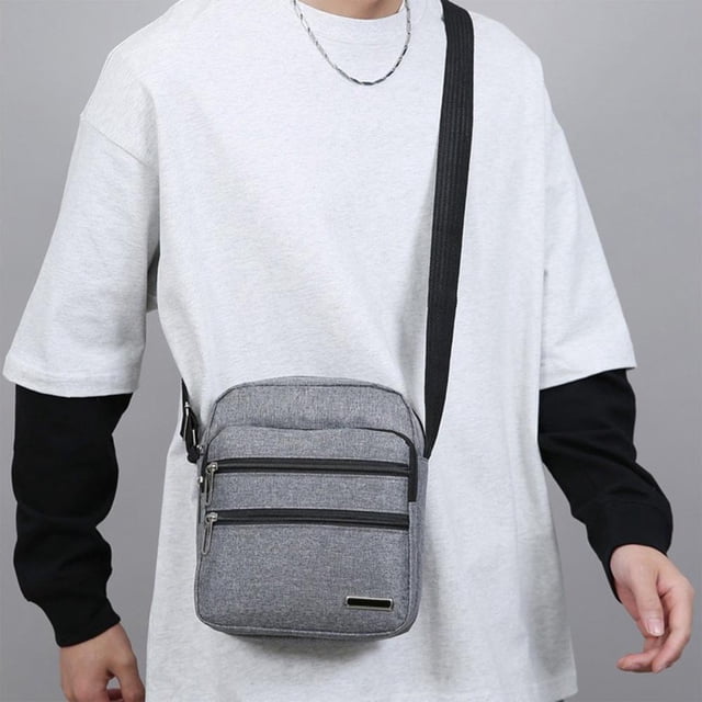 Feltree Sac de Poitrine en Tissu Durable avec Multiples Compartiments Zippés et Sangle Réglable pour Sports Mains Libres et Usage Quotidien
