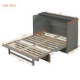 thumbnail image 3 of Murphy Bed Full Size, Cabinet Bed with Charging Station Large Storage Drawer for Home Office or Small Room, Hideaway Bed Full Foldable Platform Bed,  Gray, 3 of 8