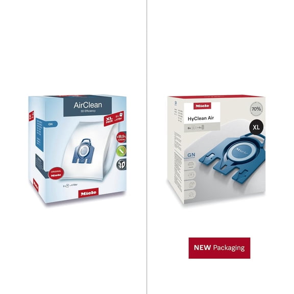 miele airclean 3d xl-pack gn dust vacuum bag, white