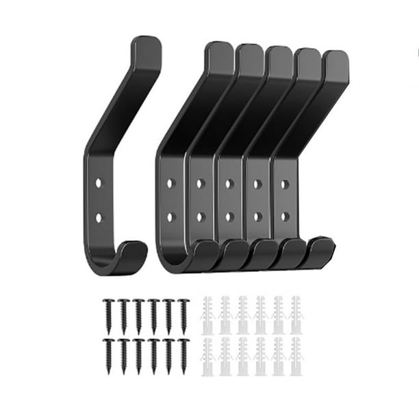 Ganchos versátiles para la organización del hogar. Diseño metálico en forma de S. Para colgar ropa, sombreros y mucho más. Ideal para paredes y puertas. Incluye tornillos. Fácil instalación.