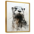 thumbnail image 2 of Designart "Playful Portrait Of Otter II" Otter Floater Framed Wall Art Living Room, 2 of 5