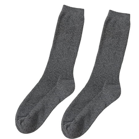 

harmtty Autumn Winter Breathable Cotton Elastic Middle Tube Pile Heap Socks Dark Gray