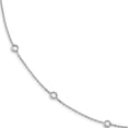 thumbnail image 1 of Sterling Silver Rhodium-Plated 9-Station Cz Polished Necklace (18 X 1.28) Made In China qg4283-18, 1 of 5