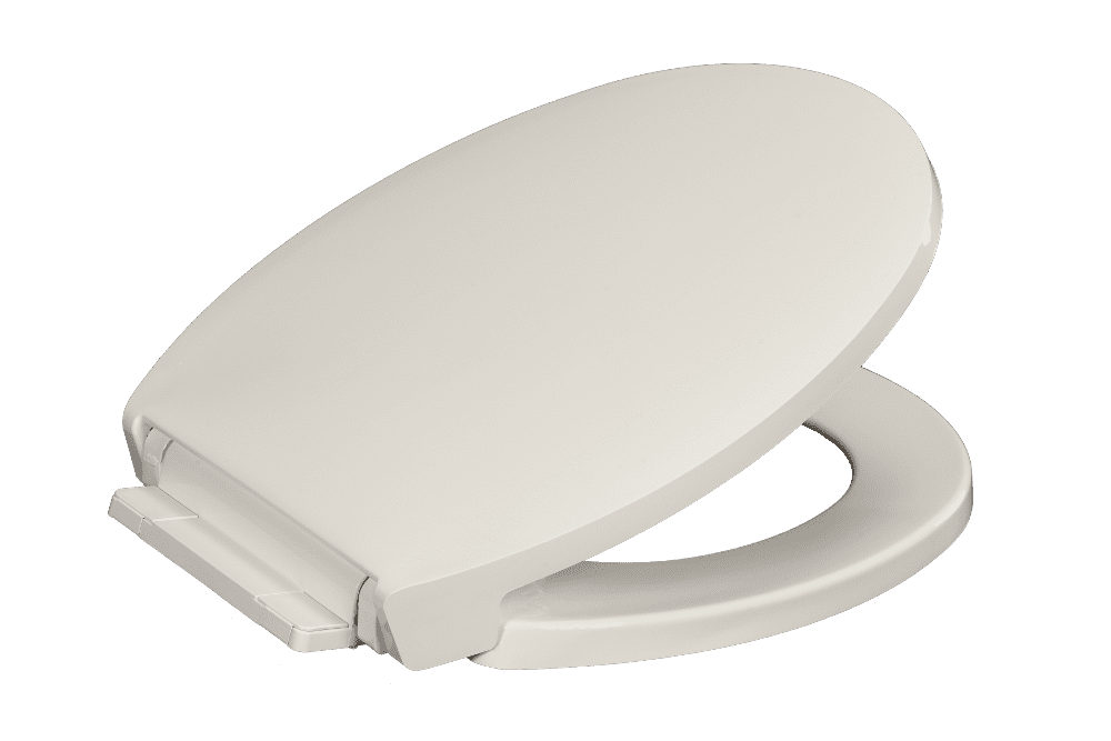 Centoco 1400SC001 Round Plastic Toilet Seat with Safety Close, White