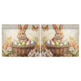 thumbnail image 3 of Wobogo Orange Easter Rabbit Kitchen Curtains 2 Piece Set Farmhouse Country Style Light Filtering Small Window Drapes Suitable for Bathroom Laundry Room and RV 27x36in, 3 of 9