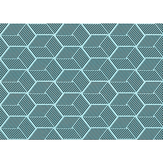 Ahgly Company Indoor Rectangle Patterned Blue Lagoon Blue Area Rugs, 2' x 5'