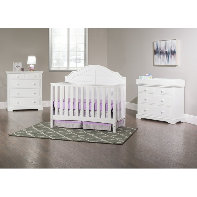 Child Craft Penelope 4 in 1 Convertible Baby Crib Matte White