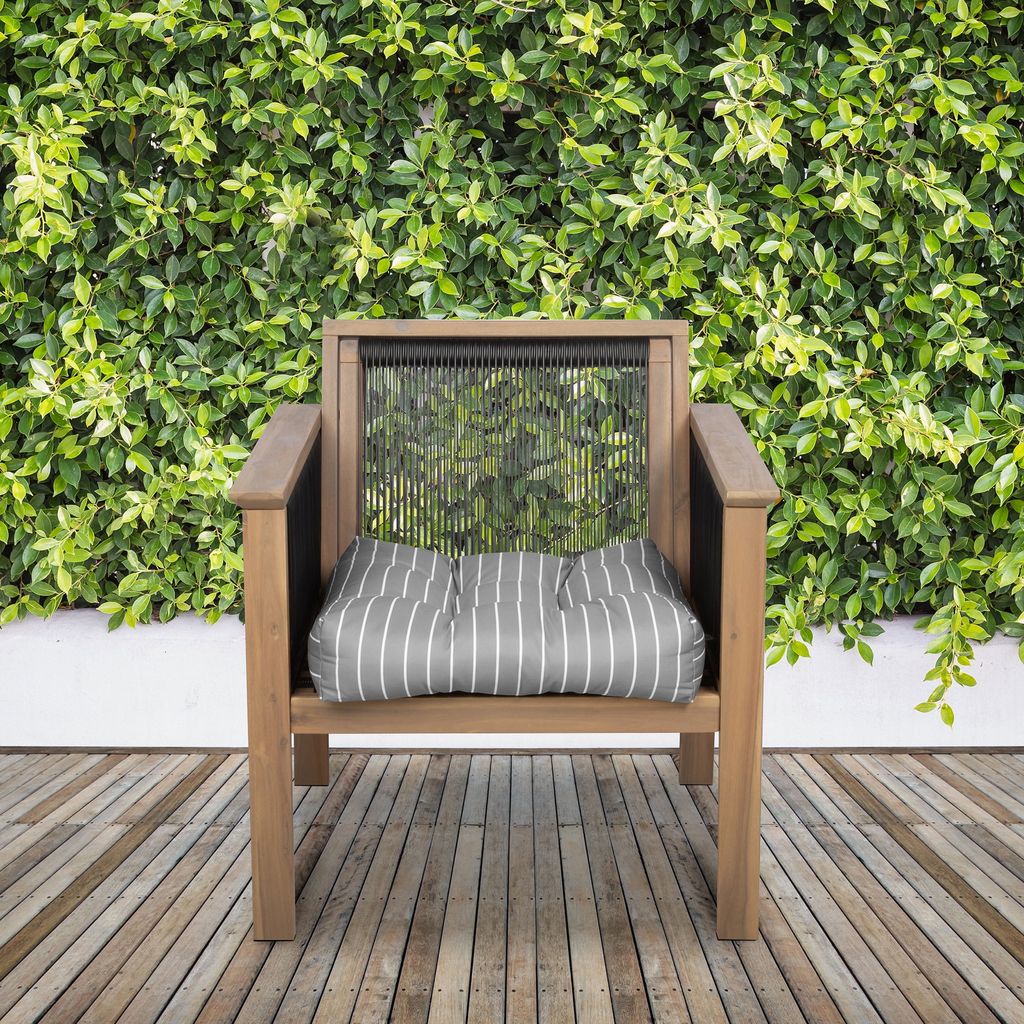 Classic Accessories Patio Seat Cushion, 2 Pack, Moon Mist, Stripe, 19"W