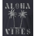 thumbnail image 3 of 9 Crowns Tees Aloha Vibes Vacation Trip Graphic T-shirt (Medium, Unisex Navy), 3 of 3