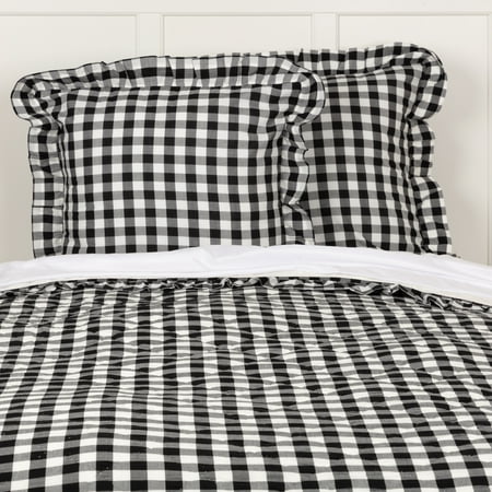 Euro Sham Measurements Antique White Black Farmhouse Bedding Jenna Buffalo Check Cotton Buffalo Check Euro Sham ()