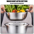 thumbnail image 4 of leyfeng Rallador de lavabo de cocina 3 en 1, colador multiusos, cortador, trituradora con tapa de acero inoxidable, 4 of 8