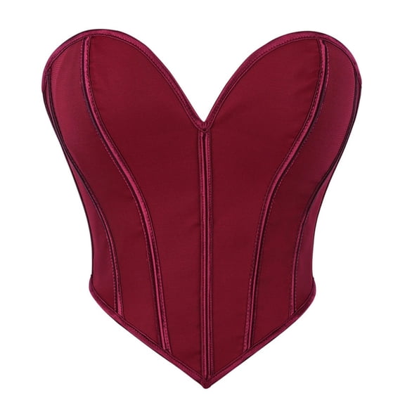Women's Boned Bustier Strapless Sweetheart Neck Bust Lifting Corset Tops Resort Solid Color Bustiers S
