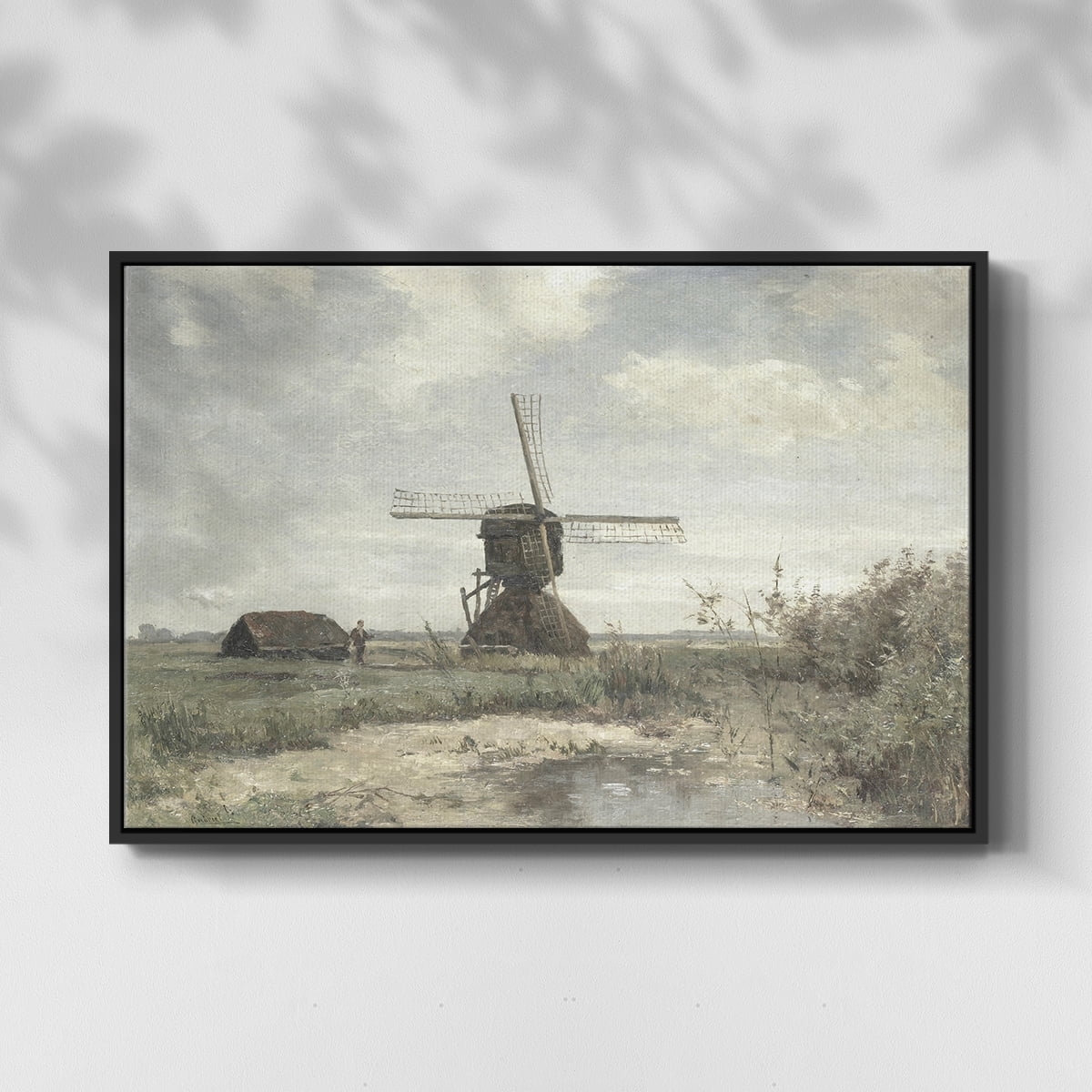 Vintage Landscape-CDI By Wexford Home Framed in Black Wood Gallery Wrapped Canvas 27 in. x 41 in.