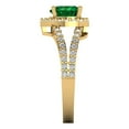 thumbnail image 3 of Halo Engagement Ring for Women - 1.49ct Simulated Emerald in 18K Yellow Gold Promise Ring, 3 of 6