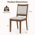 thumbnail image 3 of Gymax Modern Dining Chair Set of 2 Upholstered Kitchen Chair w/ Padded Backrest & Seat, 3 of 9