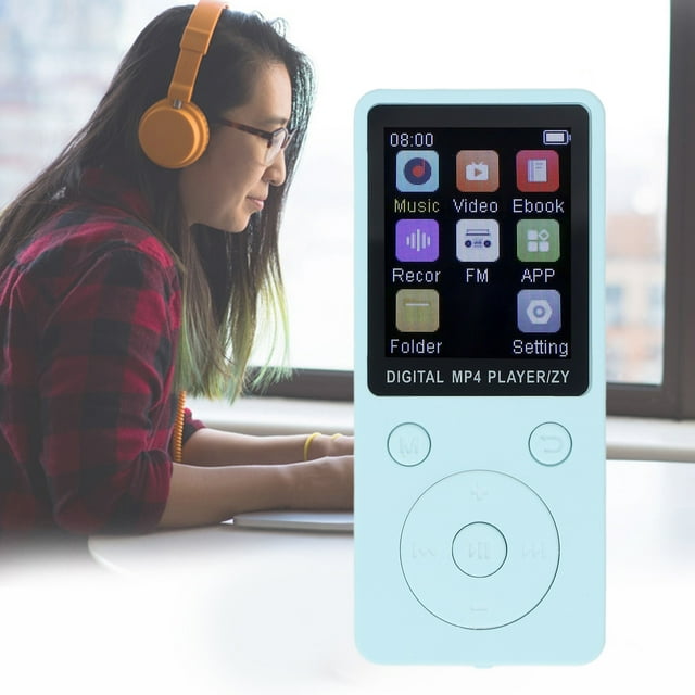 MP3 Player, 1.8 Inch Color Screen HiFi Sound Portable Music Player with Independent Volume Control, Support Picture Video Book Recording for Daily Entertainment