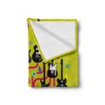 thumbnail image 2 of Music Soft Flannel Fleece Throw Blanket, Guitars for Rock Stars Above a Tree Plant Modern Geometric Design Print, Cozy Plush for Indoor and Outdoor Use, 50" x 60", Hot Pink Apple Green, by Ambesonne, 2 of 6