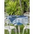 thumbnail image 3 of Outdoor Tablecloths with Umbrella Hole & Zipper, Navy Blue Whale Round Tablecloth 54 Inch, Summer Coastal Bubbles Ocean Waves Waterproof Table Cloth, Patio/Pool/Picnic Table Covers, 3 of 8
