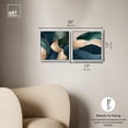 thumbnail image 5 of Navy Emerald Set Canvas Set of 2 Blue Green Abstract by Art Remedy, White Frame, 12 x 12, 5 of 6