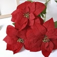 thumbnail image 6 of SSZMDLB under $5 Christmas Poinsettia Artificial Flower, Simulation Single Head Stems for Vase, Home Decoration Centerpiece, Silk Like Festive Floral Arrangement, 6 of 6