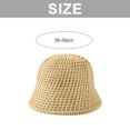 thumbnail image 2 of Sombrero de paja hueco con circunferencia de la cabeza para mujer, sombrilla de verano para el sol, sombrero de pescador antiultravioleta, 56-58cm, 2 of 5