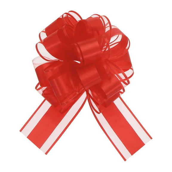 20pcs 6" Large Big Pull Bow Organza Gift Wrapping Bows Ribbon for Wedding Presents Christmas, Red