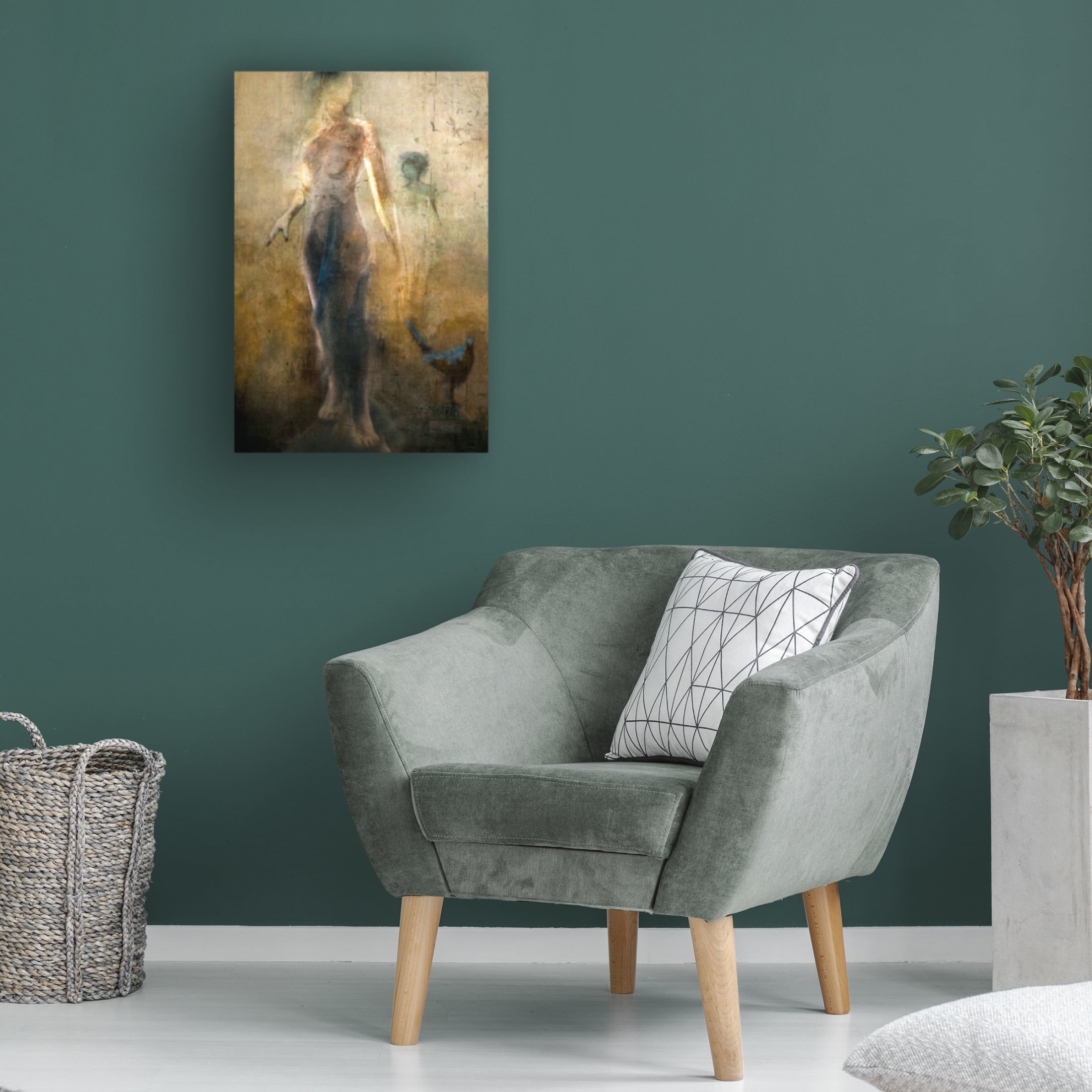 Canvas Wall Art - Charlaine Gerber 'And All I See Are Strangers Faces' Wall Art for Living Room, Bedroom, or Office D?cor by Trademark Fine Art - 16 x 24 Inches