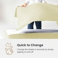 thumbnail image 4 of Zip On Fitted Sheet Twin Size(39X75) - Includes 1 Fitted Base + 2 Zip Sheet - Easy to Change, Won’t Pop Off Twin Sheet - Soft 600 TC Cotton Fitted Sheet- Upto 16” Deep Pocket Ivory Color, 4 of 7