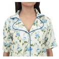 thumbnail image 5 of Bimba Blue Floral Printed Short Sleeve Sleepshirt Women Nightwear With Pockets - 4, 5 of 5