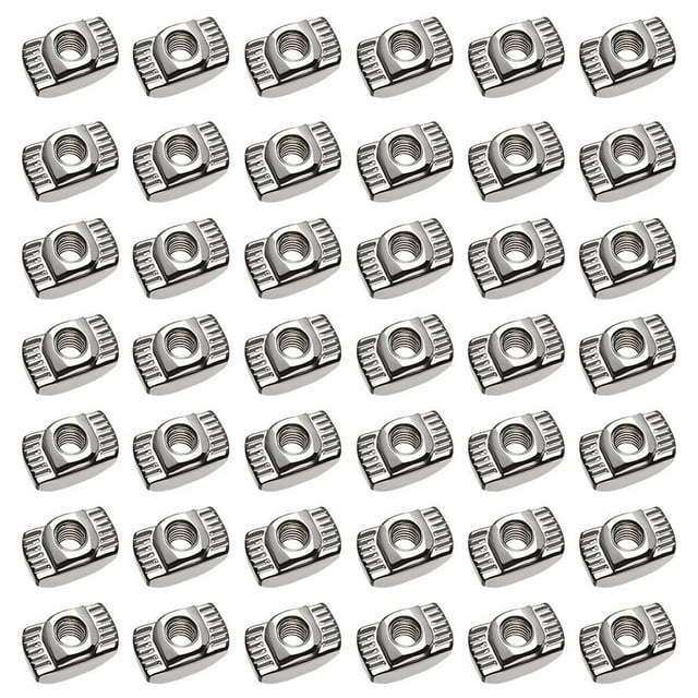 MasteelfCA 120Pcs European T Nuts M5 T Lock Nuts Hammer Head Mounting Nuts (Silver)