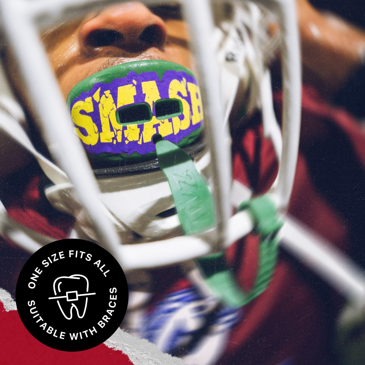 The Hulk Lip Guard, Football Mouth Guard with Detachable Strap
