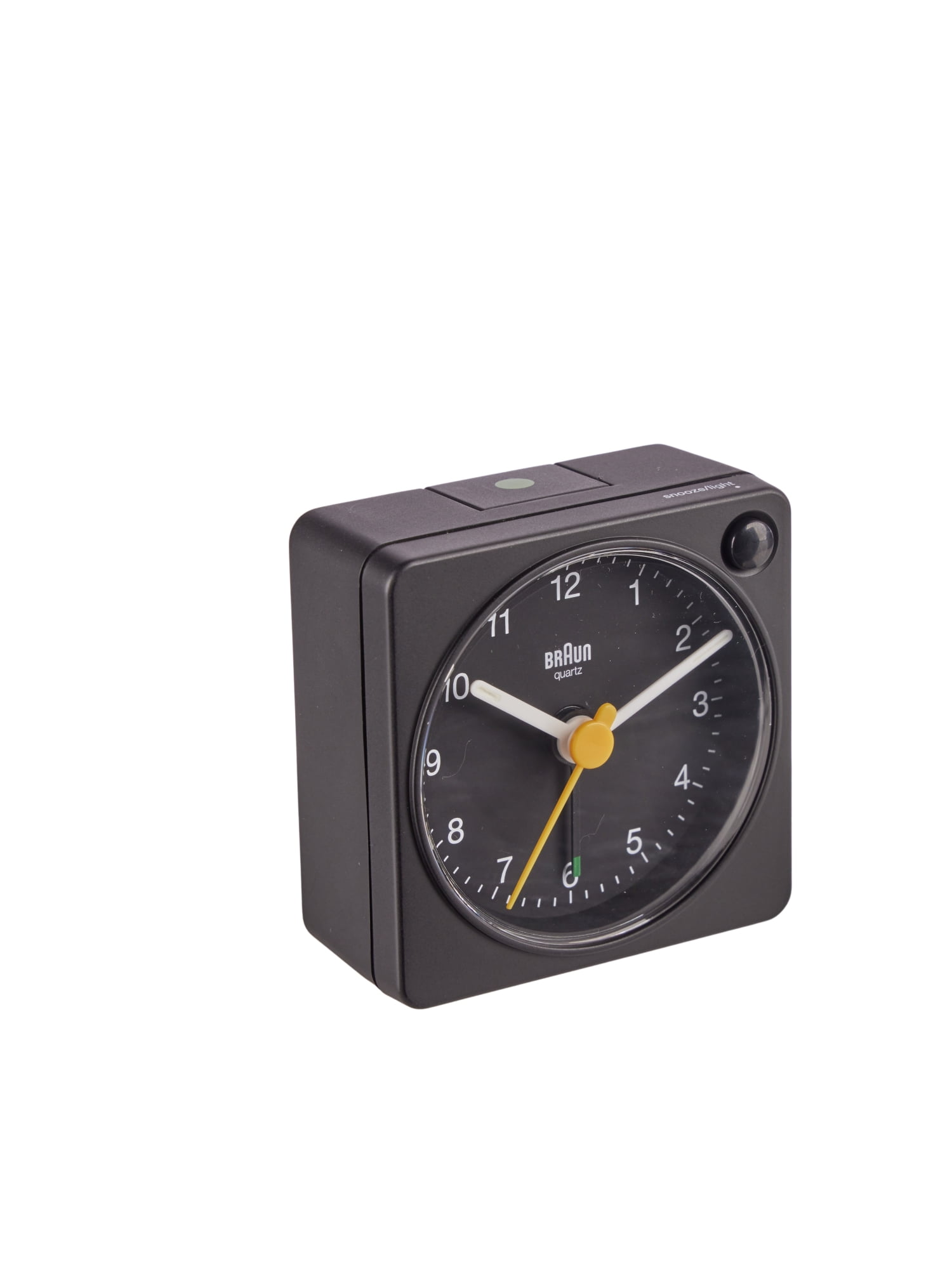 strand tellen Prik Braun Classic Travel Analogue Clock with Snooze and Light, Compact Size,  Quiet Quartz Movement, Crescendo Beep Alarm in Black, Model BC02XB, One -  Walmart.com