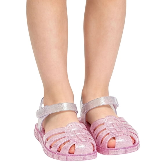 BRGZLK Girls Fisherman Sandals Soft Sole Beach Cut-Out Candy Ombre Closed Toe Jelly Sandal Lightweight Comfortable Little Kids Shoes Pink 4-5 Years